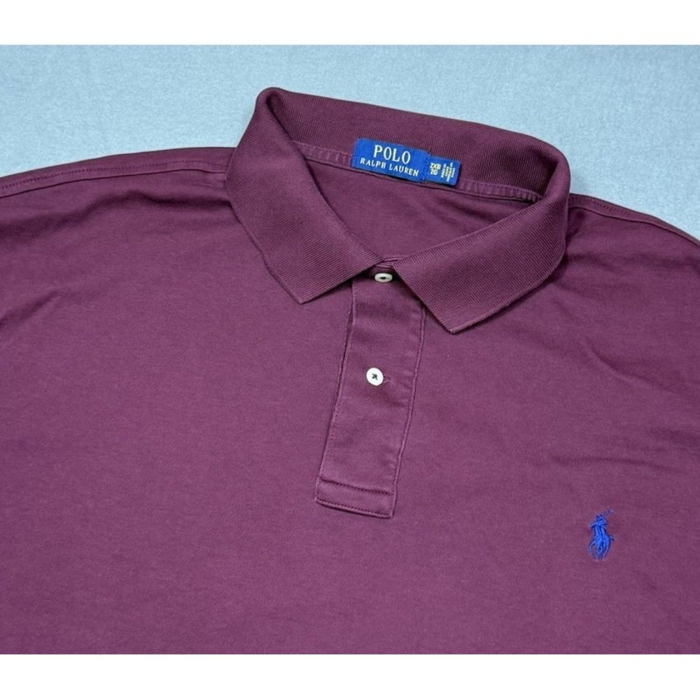 Polo Ralph Lauren Polo Shirt Mens 2XB Maroon Classic Fit Stretch Normcore Modern